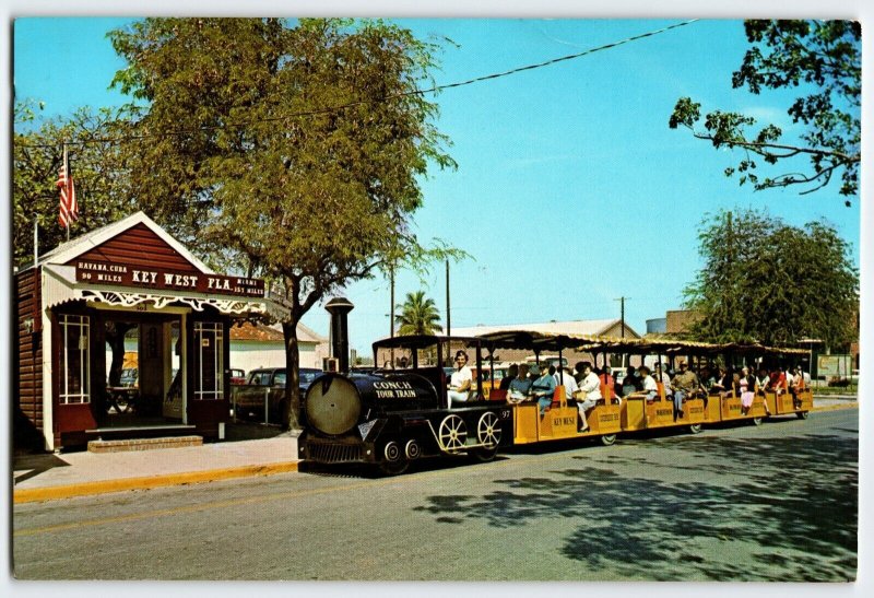 Giant Postcard Key West Florida Conch Train Large Oversize Vintage Unused Koppel