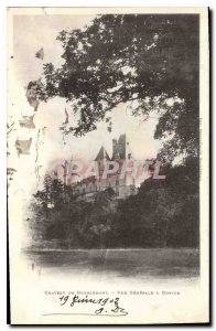 Postcard Old Castle Bourlemont general view has Donjon