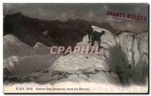 Old Postcard Bossons glacier in the Swiss Mountaineering Seracs