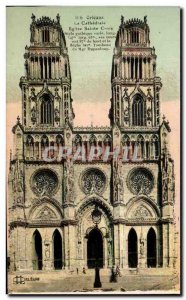 Old Postcard Orleans Cathedral Holy Cross Church