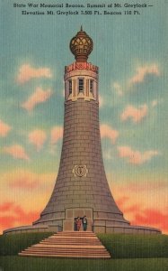 Vintage Postcard 1941 State War Memorial Beacon Summit Mt. Greylock N. Adams MA