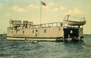 Boston Massachusetts US Life Saving Station C-1910 Postcard Flag 12007