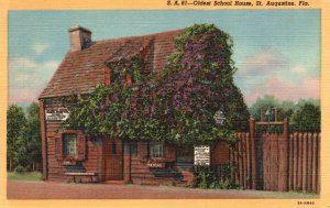 St Augustine Florida, The Oldest School House St George Street Vintage Postcard