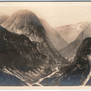 c1910s Nærøydalen Vestland Narrow Valley Norway RPPC Real Photo CA Erichsen A163