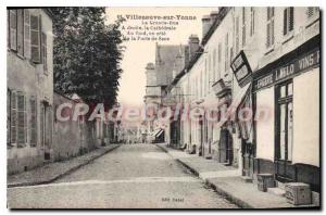 Old Postcard Villeneuve Sur Yonne La Grande Rue