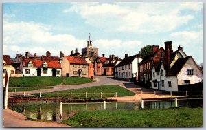 Vtg Finchington Essex England Norman Church Tower Village View 1950s Postcard