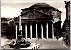 Roma The Pantheon Rome Italy Monument Sculpture Building Postcard