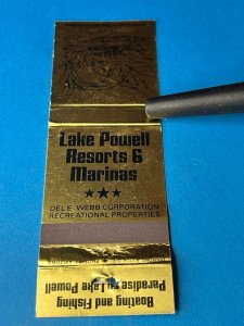 Vintage Matchbook Cover Lake Powell Resorts & Marinas Arizona Utah MB168