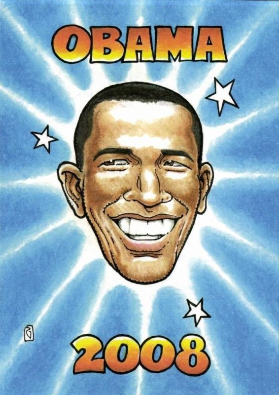 Caricature Democratic Nominee U.S. Presidential Election 2008 Barack Obama