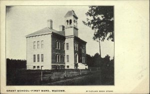 Macomb Illinois IL Grant School First Ward c1910 Vintage Postcard