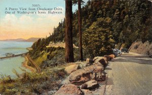 Chuckanut Drive View Puget Sound Washington 1910c postcard