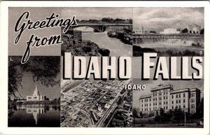 Postcard BIG LETTERS SCENE Idaho Falls Idaho ID AL7053