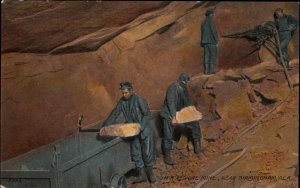 Miners Mining Red Ore Near Birmingham Alabama AL c1910 Postcard