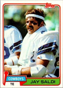 1981 Topps Football Card Jay Saldi Dallas Cowboys sk60190