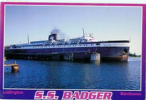 SS Badger Ludington Manitowoc Steamer 43 1952 Christy Corp   Postcard  # 6951