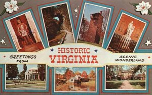 Vintage Postcard Greetings From Historic Virginia Scenic Wonderland Mayer Pub.