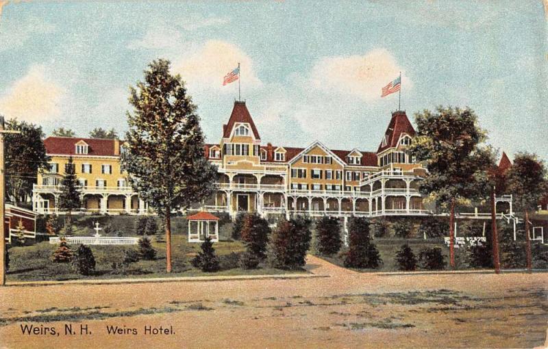 Weirs New Hampshire Hotel Street View Antique Postcard K41658