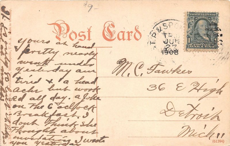 H11/ Moorhead Minnesota Postcard 1908 Rathskeller Over the Rhine Erdel Prop.