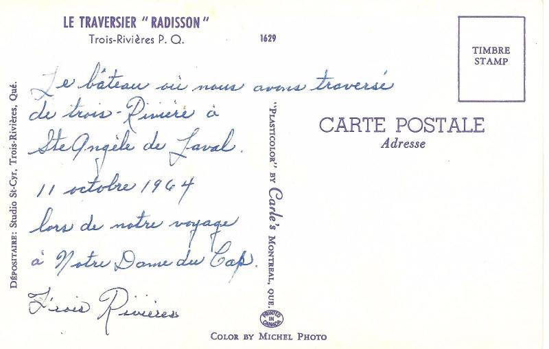 CDN Postcard Transport Radisson Trois-Rivieres, PQ