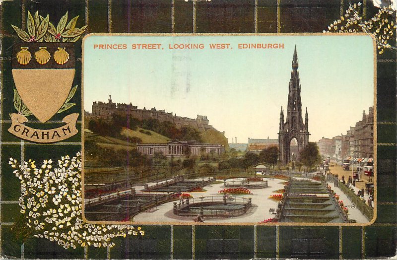 B505 Scotland Edinburgh passe-partout scenic postcard 1938