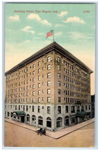 c1910s Anthony Hotel Exterior Roadside Fort Wayne Indiana IN Unposted Postcard