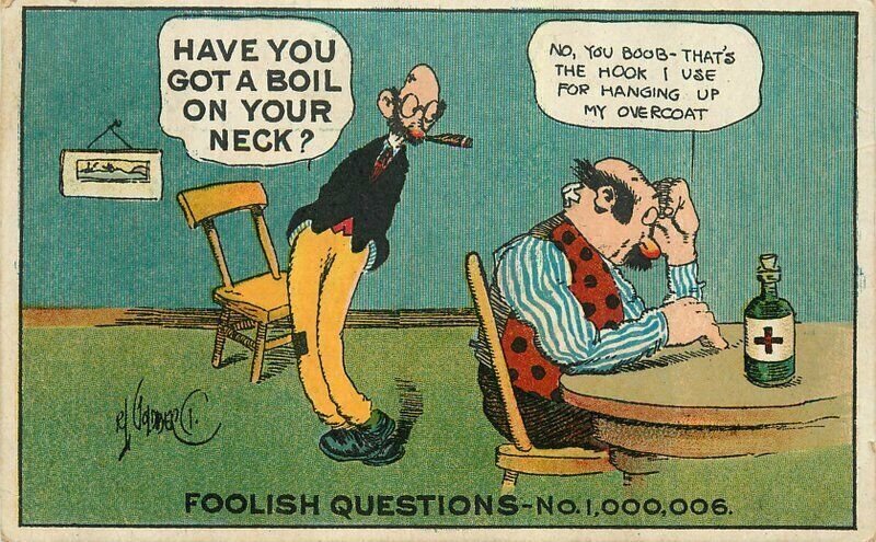 1911 Goldberg Foolish Question Comic Humor Small Maynard Postcard 21-10417
