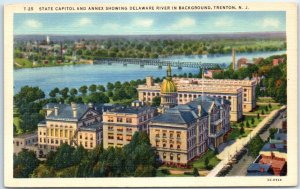 M-65816 State Capitol And Annex Showing Delaware River In Background Trenton N J