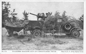 Machine Gun 50 Caliber Camouflage Truck US Army Military postcard