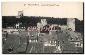 Old Postcard Gisors General view of the towers