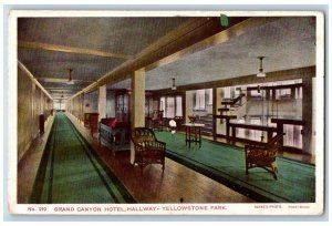 Yellowstone Park Wyoming WY Postcard Grand Canyon Hotel Interior Haynes Photo