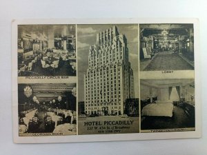 Vintage Postcard Hotel Piccadilly New York City Circus Bar Georgian Bar Lobby