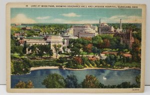 Lake at Wade Park, Showing Severance Hall & Lakeside Hospital Ohio Postcard C17