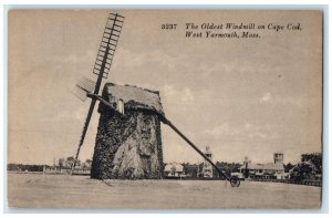 c1940 Oldest Windmill Cape COD West Yarmouth Massachusetts MA Vintage Postcard