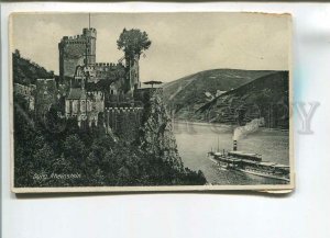 482638 Germany Burg Rheinstein steamer Vintage postcard