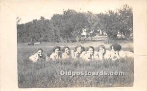 Young Girls real photo Indian Unused tear right edge, pin hole
