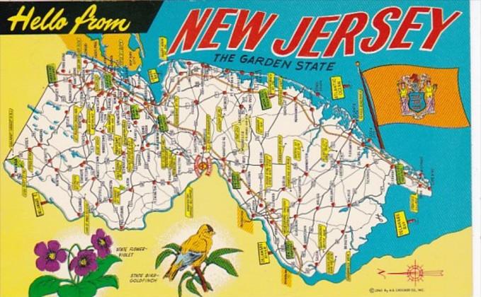 Greetings From New Jersey With Map