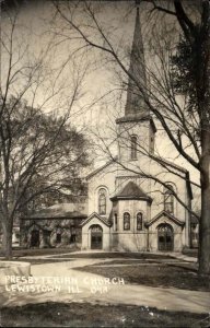 Lewistown Illinois IL Presbyterian Church Real Photo Vintage Postcard