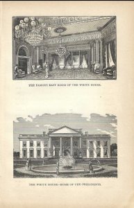 The White House and the East Room Original 1884 Print First Edition 5 x 7