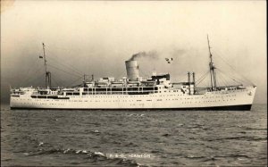 P&O Ship Lines Steamer Steamship Canton Real Photo RPPC Vintage Postcard