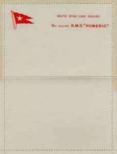 On Board White Star Lines RMS Homeric Ship Old Greeting Card