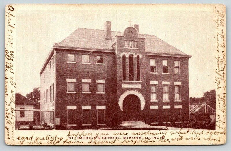 Minonk Illinois~St Patrick's Catholic Grade School~Green House~Evelyn Welby~1907 