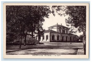 1945 Bas Rhin La Gare Bischwiller (Train Station) France Vintage Postcard 