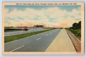 Oklahoma City Oklahoma Postcard View Along Turner Turnpike Tulsa c1940 Vintage