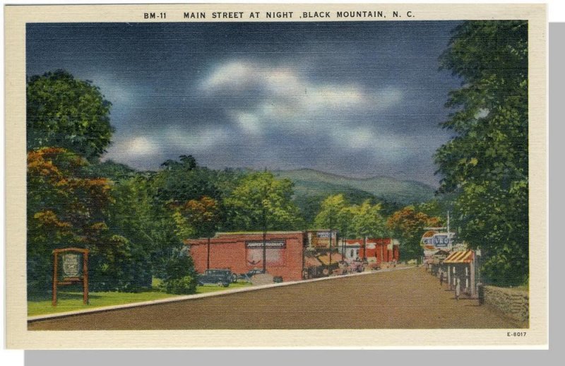 Striking Black Mountain, North Carolina/NC Postcard, Main Street, Near Mint!