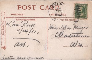 Lone Rock WIS The Dickerson House Hotel Piano Hall in Background 1911