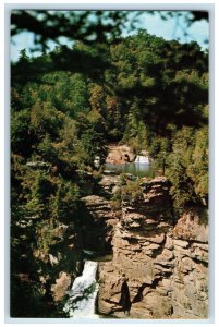 c1960's Linville Gorge Showing Both Lower and Upper Falls Western NC Postcard