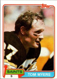 1981 Topps Football Card Tom Myers New Orleans Saints sk60458