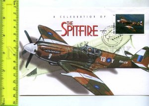 242128 GAMBIA Celebration of Spitfire PLANES 1996 year FDC