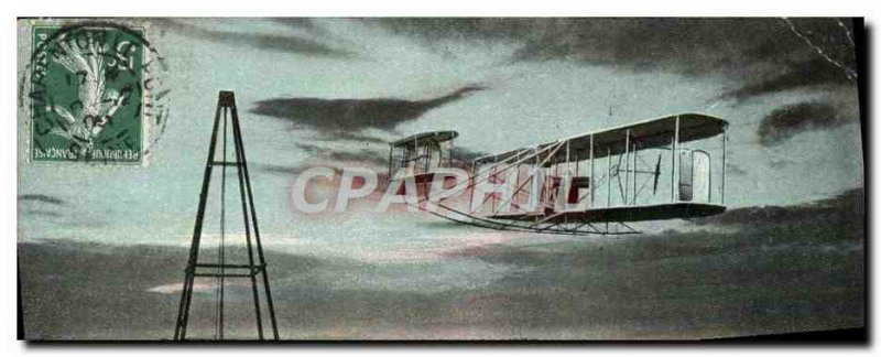 Old Postcard Jet Aviation Wilbur Wright Airplane Arrival at the pylon