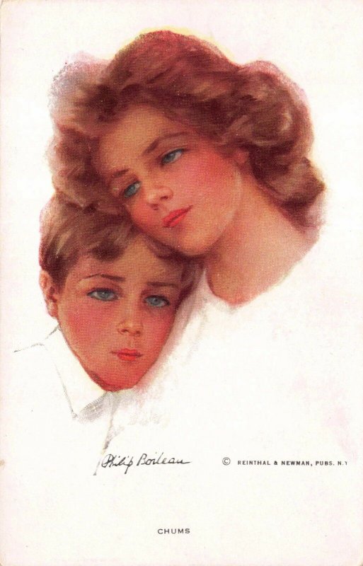 Philip Boileau artwork Postcard Mother and Son, Chums~116933 